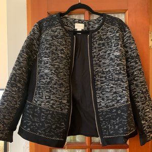 Chico's Zip-Up Blazer with Metallic Details